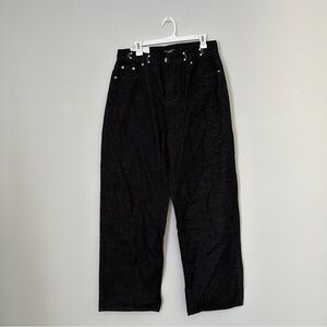Musinsa Dark Grey Faded Black Baggy Wide Leg Jeans (Silver Accents)